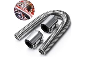 Hypertune 24" Stainless Steel Radiator Flexible Coolant Water Hose Kit W/Cap Clamp Silver