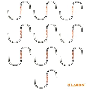 Klaxon Stainless Steel S-Hook Set (Silver, Pack of 10)