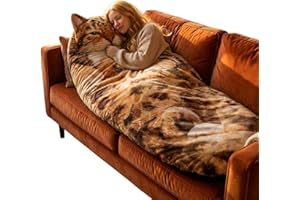 Cat Sleeping Bag, Animal Sleeping Bags for Adults, Fluffy Plush Cat Shaped Envelope Sleeping Bag for Kids Human Camping, Wash