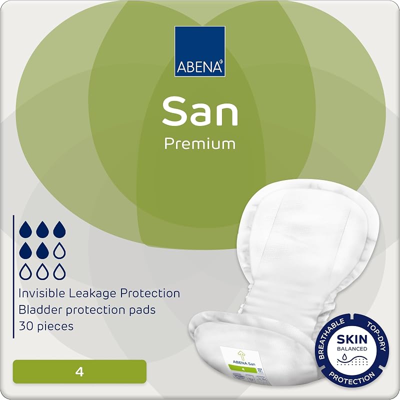 ABENA San Premium Incontinence Pads 800ml 30 Pack Breathable Shaped Men Women