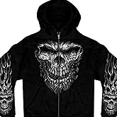 Hot Leathers Men's Shredder Skull Hooded Sweatshirt