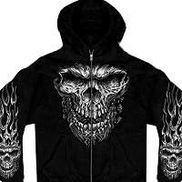 Hot Leathers Men's Sweet Demise Zip-Up Hoodie - Black, Heavyweight Biker Sweatshirt, Size Large - View #3