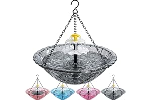 Solar Cascade Hanging Bird Bath Fountain, 2026 Solor Powered Hanging Birdbath Water Fountain, 3 Layers Sunlit Cascade Garden 