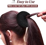 MORGLES Hair Donuts for Buns 4pcs Bun Makers with 10 Bobby Pins Black view 5