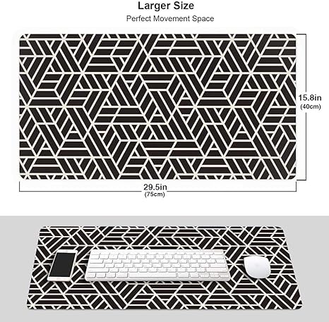 Amazon Co Jp マウスパッド 超大型 黒と白のパターン ゲーミングマウスパッド おしゃれ 耐久性 滑り止め Pcマットオフィス 光学式 マウス対応40 75 ホーム キッチン