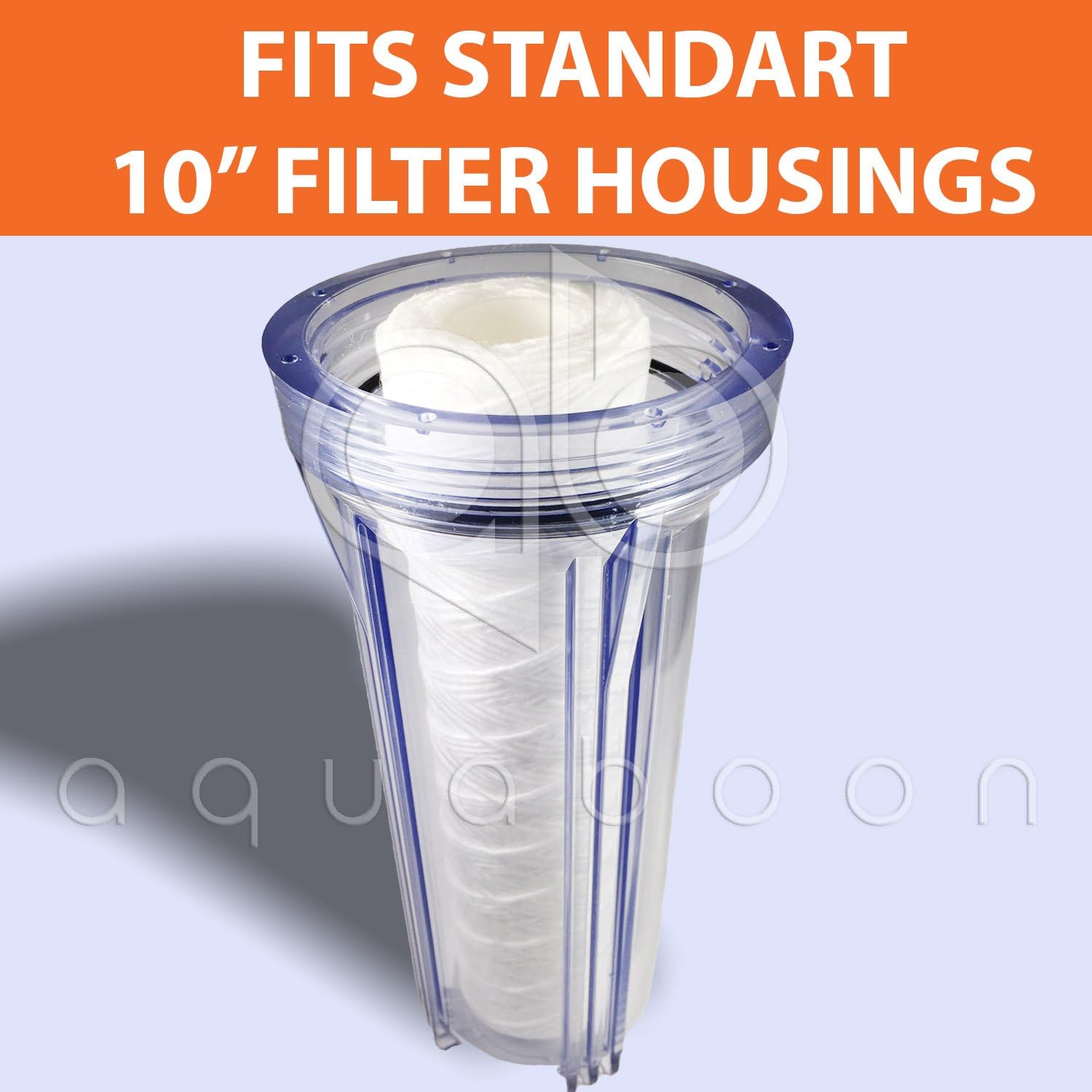 Aquaboon 5 Micron 10" x 2.5" String Wound Sediment Water Filter Cartridge | Universal Replacement for Any 10 inch RO Unit | Compatible with WP-5, AP110, CFS110, P5, WFPFC4002, WP-5, CW-MF, 6-Pack: Home Improvement