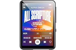 CONRAIN 128GB MP3 Player with Bluetooth 5.3, HiFi Sound Music Player with Built-in Speaker, FM Radio, Voice Recorder, 2.4IN Full Touchscreen MP3 Player, Support up to 256GB TF Card Expand