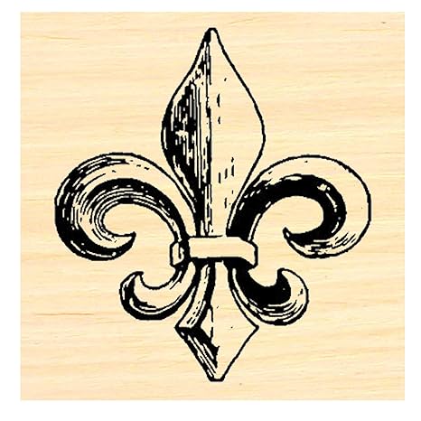 Fleur De Lis Rubber Stamp Wm P34