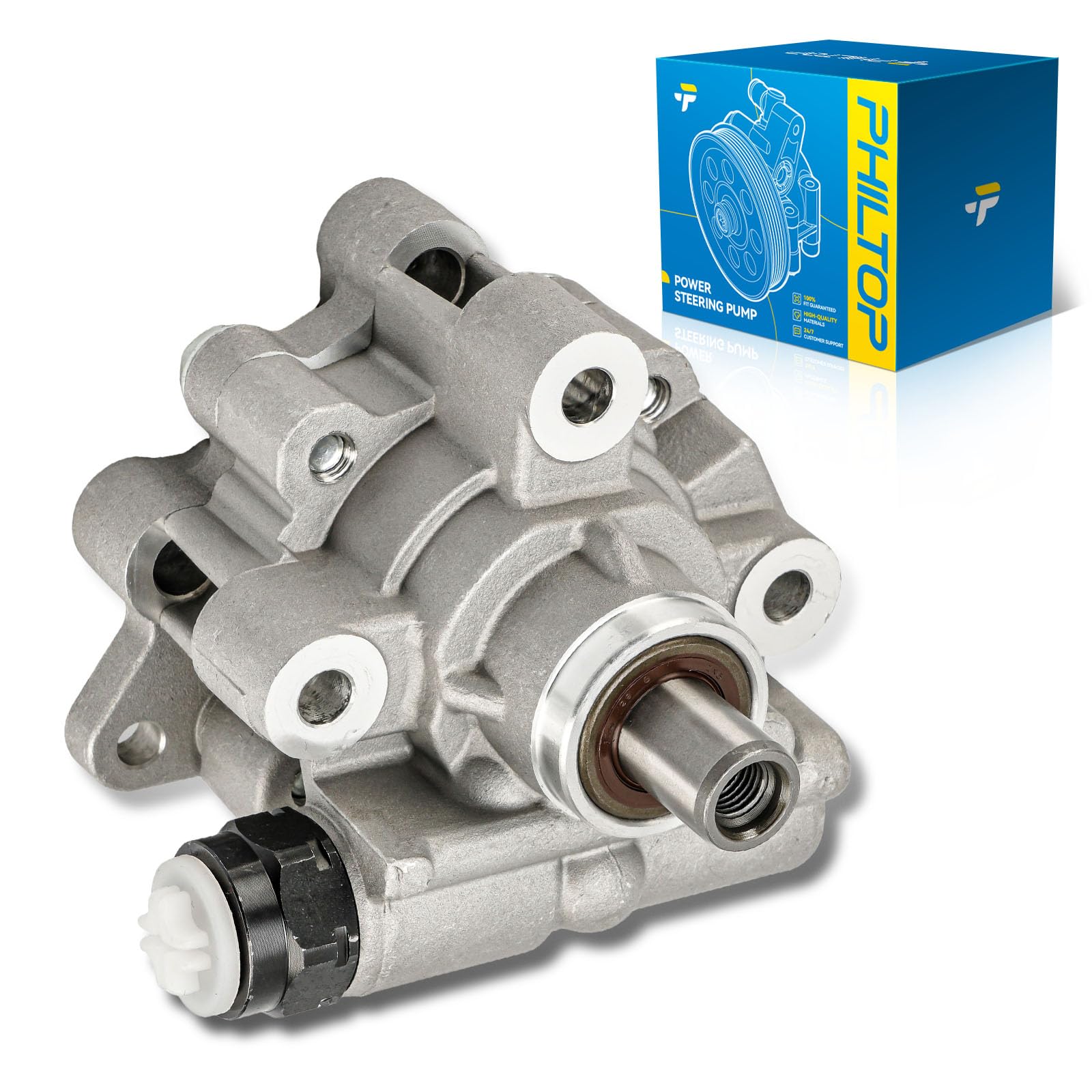 PHILTOP 215438 Power Steering Pump, Fit for 2005-2010 Grand Cherokee, 2006-2007 Commander, Repalce# 52089339AC, 215438, 5290778AA, 5181148AA
