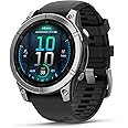 Garmin fēnix® E – 47 mm, AMOLED, Premium Multisport GPS Smartwatch, Long-Lasting Battery Life, Stainless Steel with Black Band