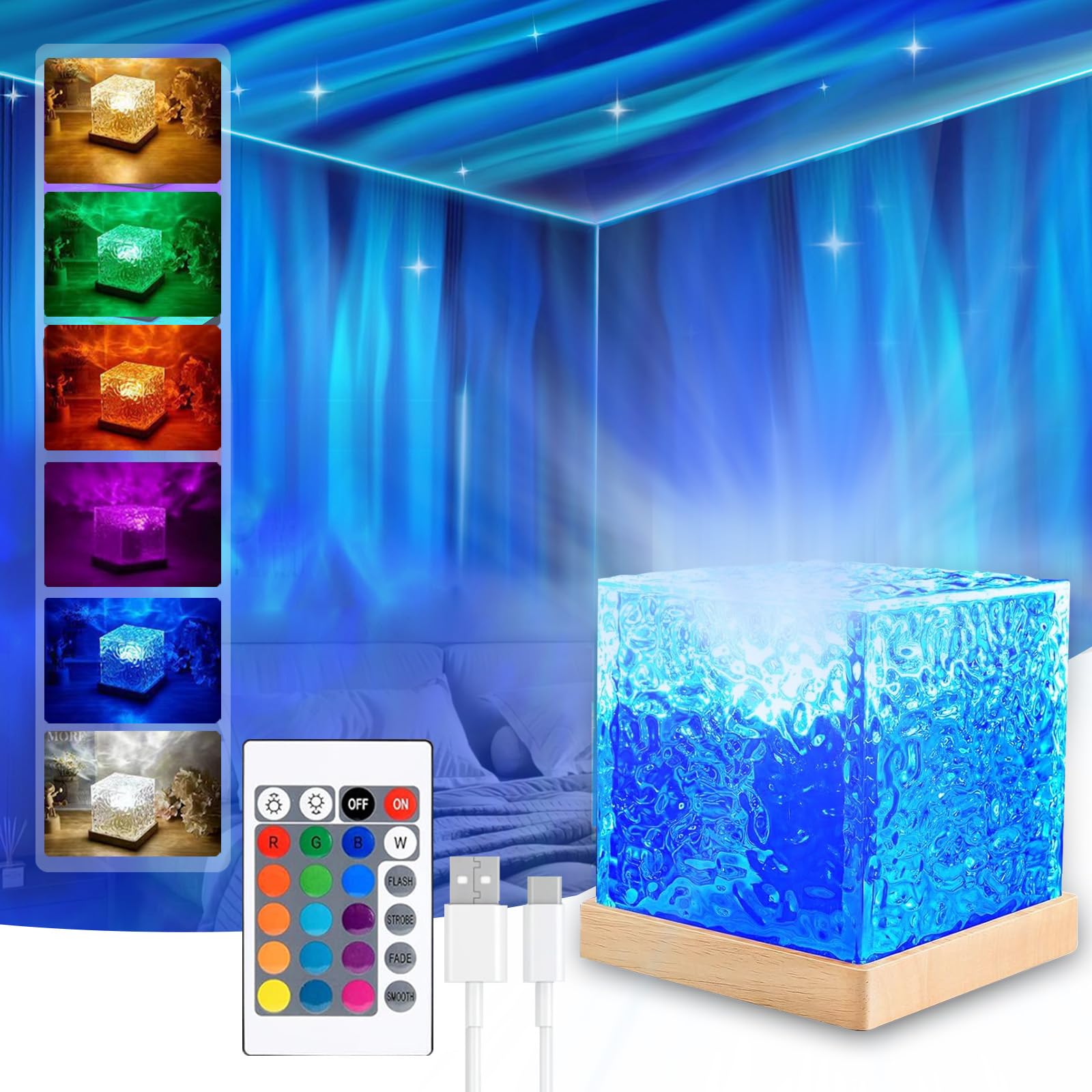 Photo 1 of Northern Lights Projector 18 Colors Night Lights Galaxy Projector for Bedroom Ambient Lighting,Remote Galaxy Lights for Bedroom Lighting,Room Decor (Northern Light)