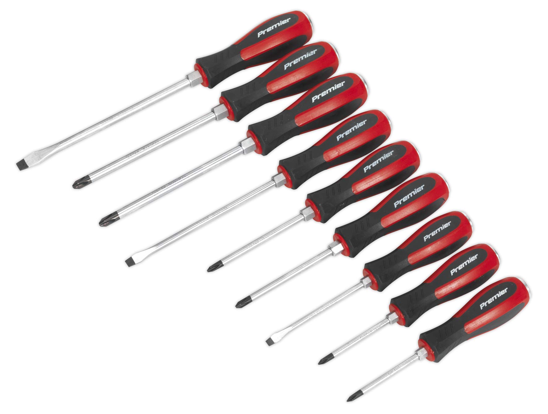 Sealey Ak4934 Screwdriver Set 9Pc Hammer-Thru