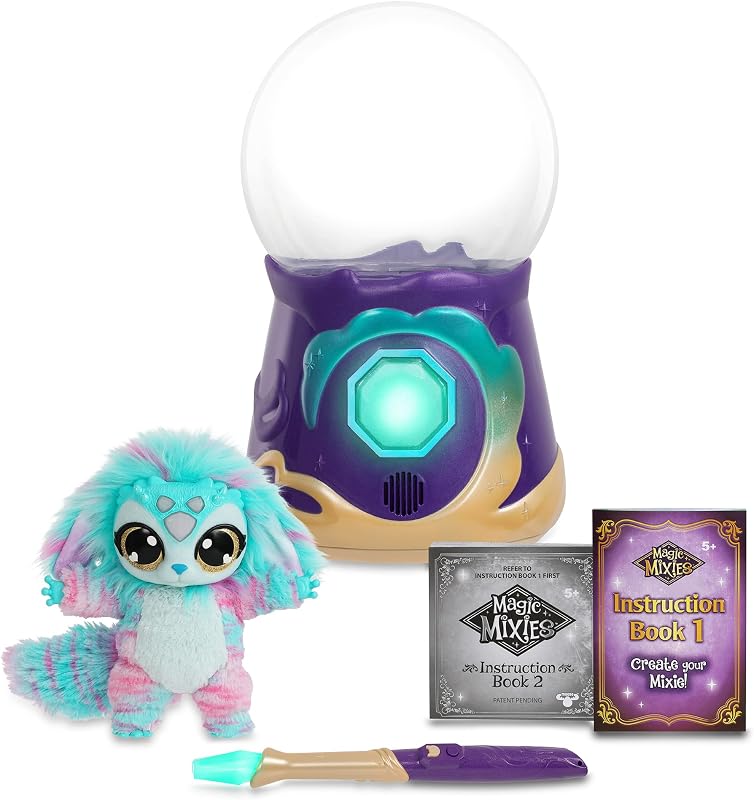 My Crystal Ball Blue, Juguete Interactivo de Magia, Bola de Cristal mágica con Luces, Efectos y Sonidos, y un muñeco de Peluche Suave para cuidar, con Accesorios, Famosa (MGX06000)