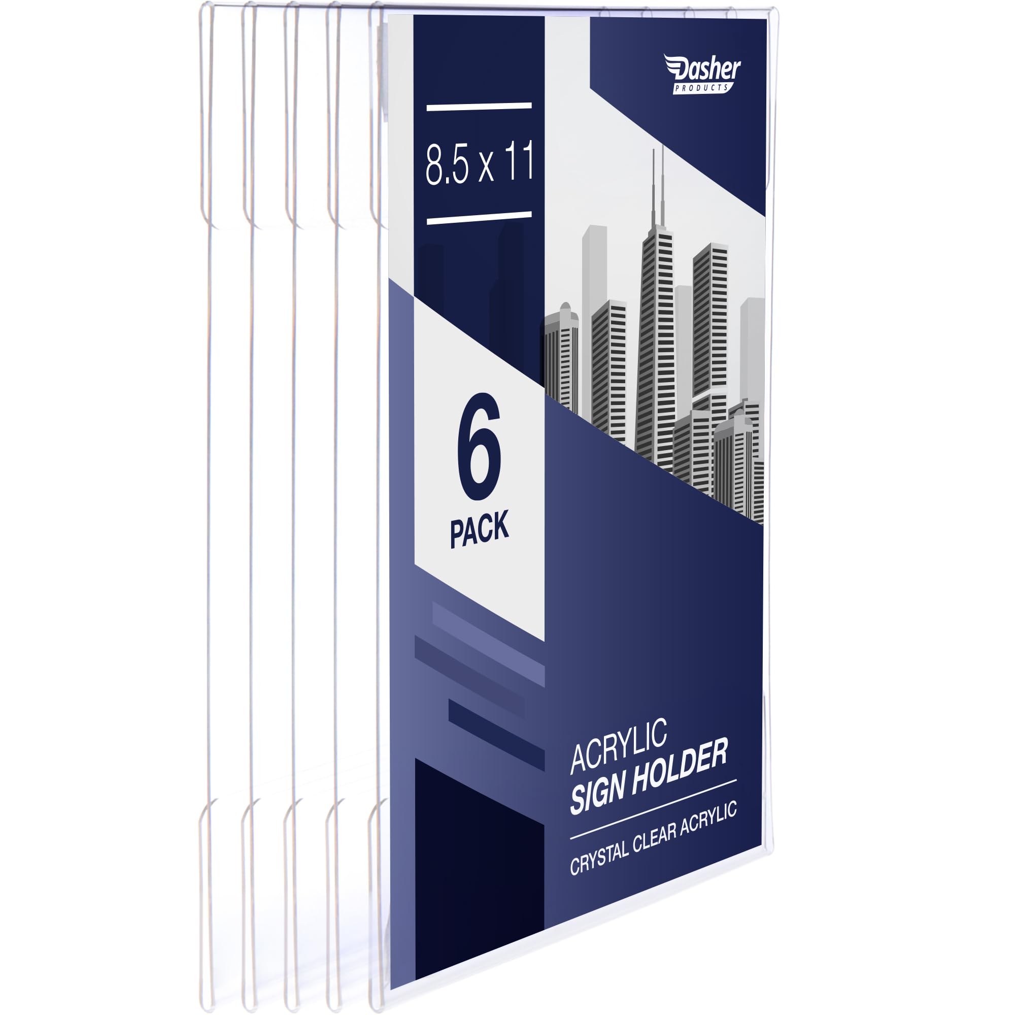 3-Pack Wall Sign Holders 11x8.5 - Clear Acrylic Frames With Hanging Hardware For Restaurants & Offices