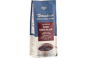 Teeccino Dark Chocolate Prebiotic SuperBoost™ Coffee Alternative - Support Probiotics with Caffeine-Free Herbal Coffee Featuring 3 Vegan Prebiotics for Gut Health, 10 Ounce