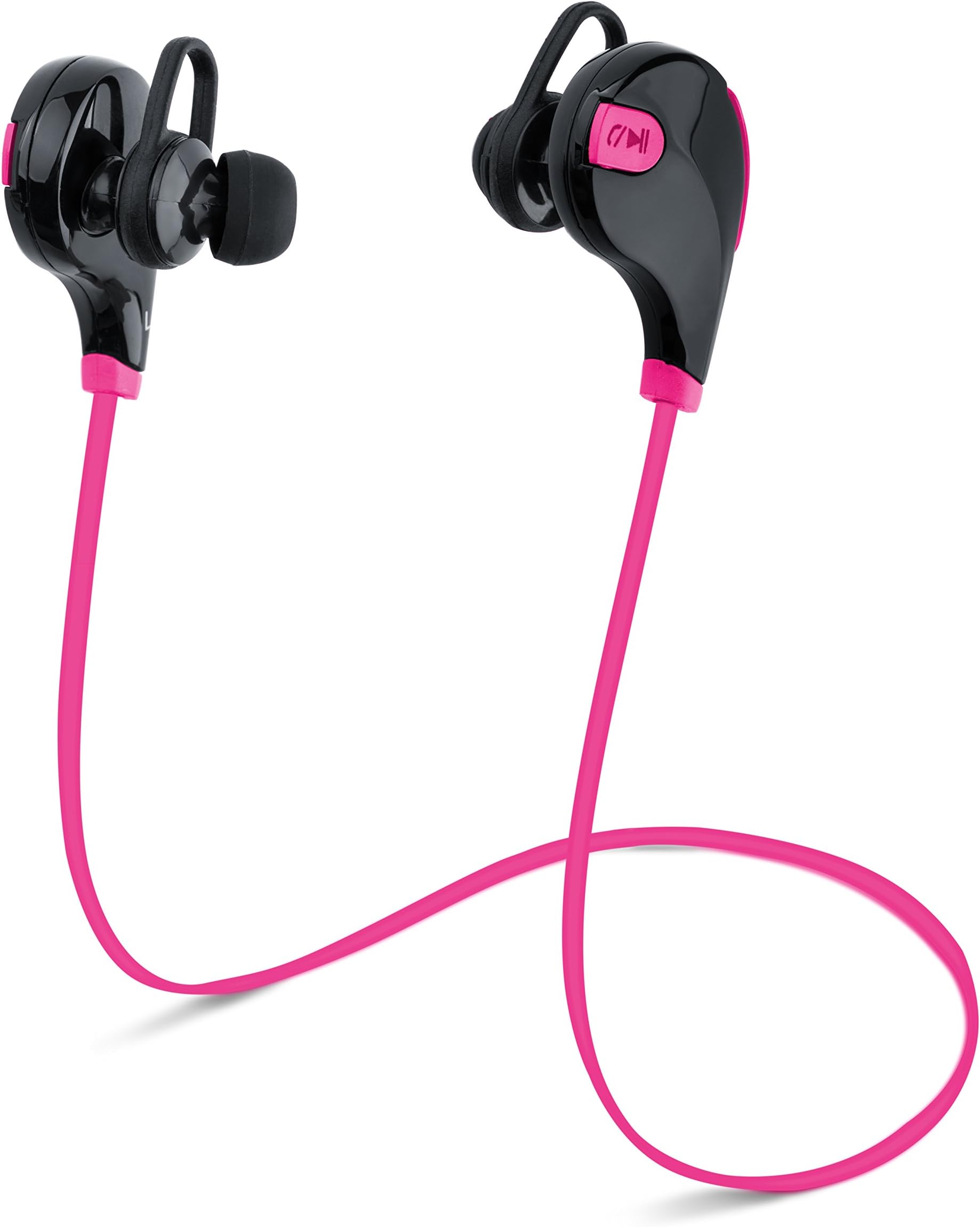 Laud Best Wireless Bluetooth Headphones | Noise Reduction, Sweat-Proof Sport in-Ear Earphones with Built-in Mic | 6 Hours Play-time Stereo - Galaxy Note 9 (Black/Pink)