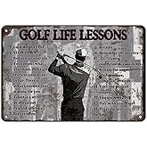 KIYOYO Golf Life Lessons Metal Tin Sign 8x12 Inch Funny Golf Tin Sign Golf Life Lessons Poster Home Kitchen Garden Bar Restaurant Cafe Office Shop Cave Man Are Wall Decor