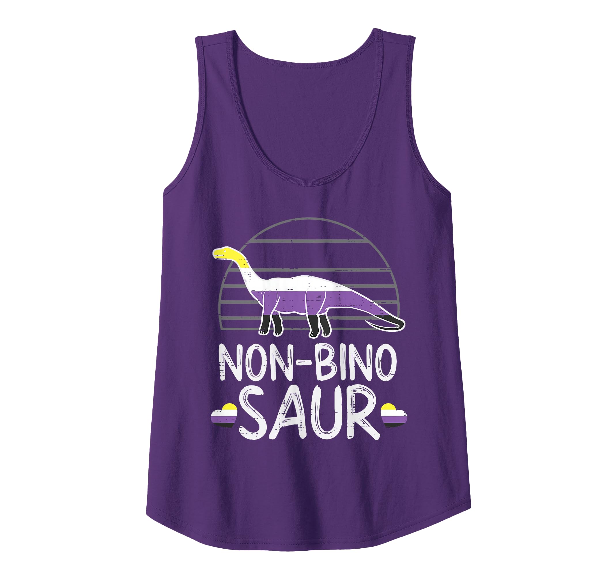 Non Bino Saur Dinosaur LGBTQ Non-Binary Flag Genderqueer Tank Top