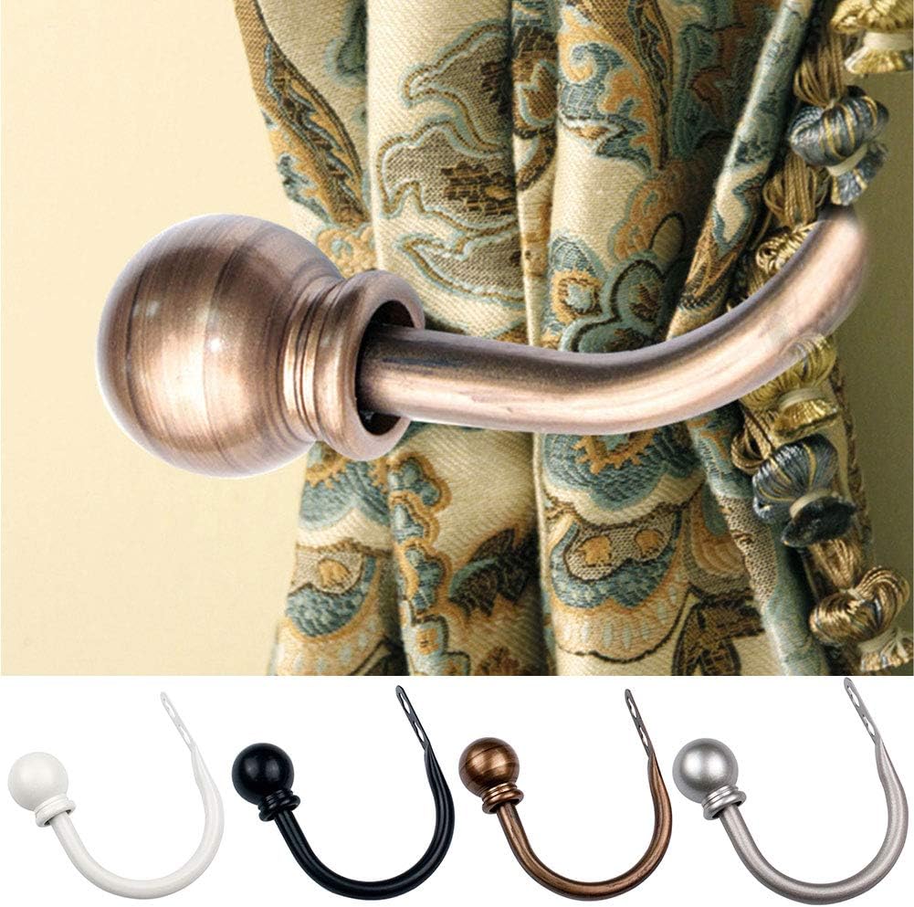 XQxiqi689sy Curtains Panel 2Pcs Modern Concise Ball Curtain Tieback