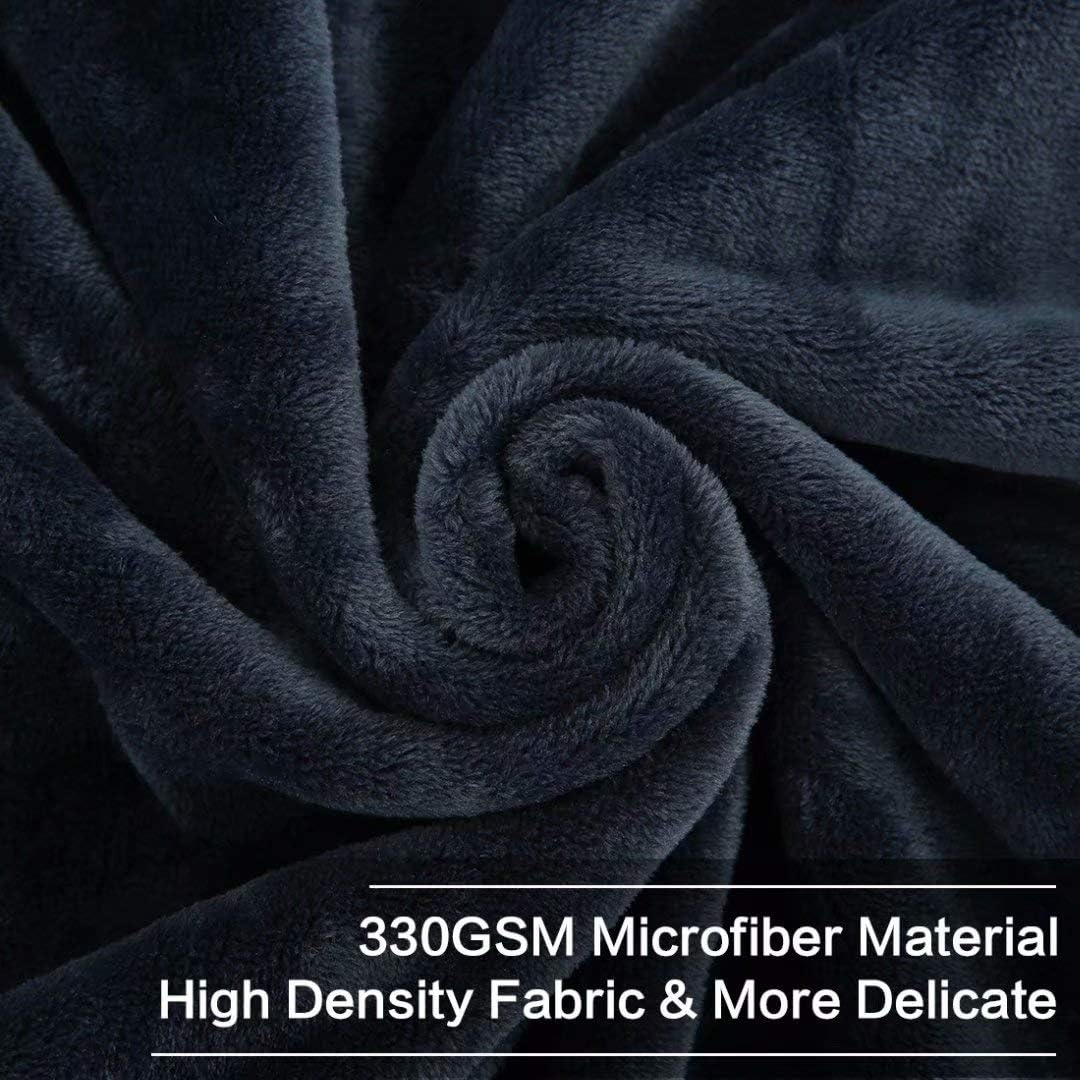 COTTONHOUSE Fleece Blanket Queen Size Super Soft Cozy Lightweight Throw Blankets for All Season, Warm Breathable Microfiber Plush Blanket for Couch Sofa Bed (90x90 Inches, Dark Grey): Home & Kitchen