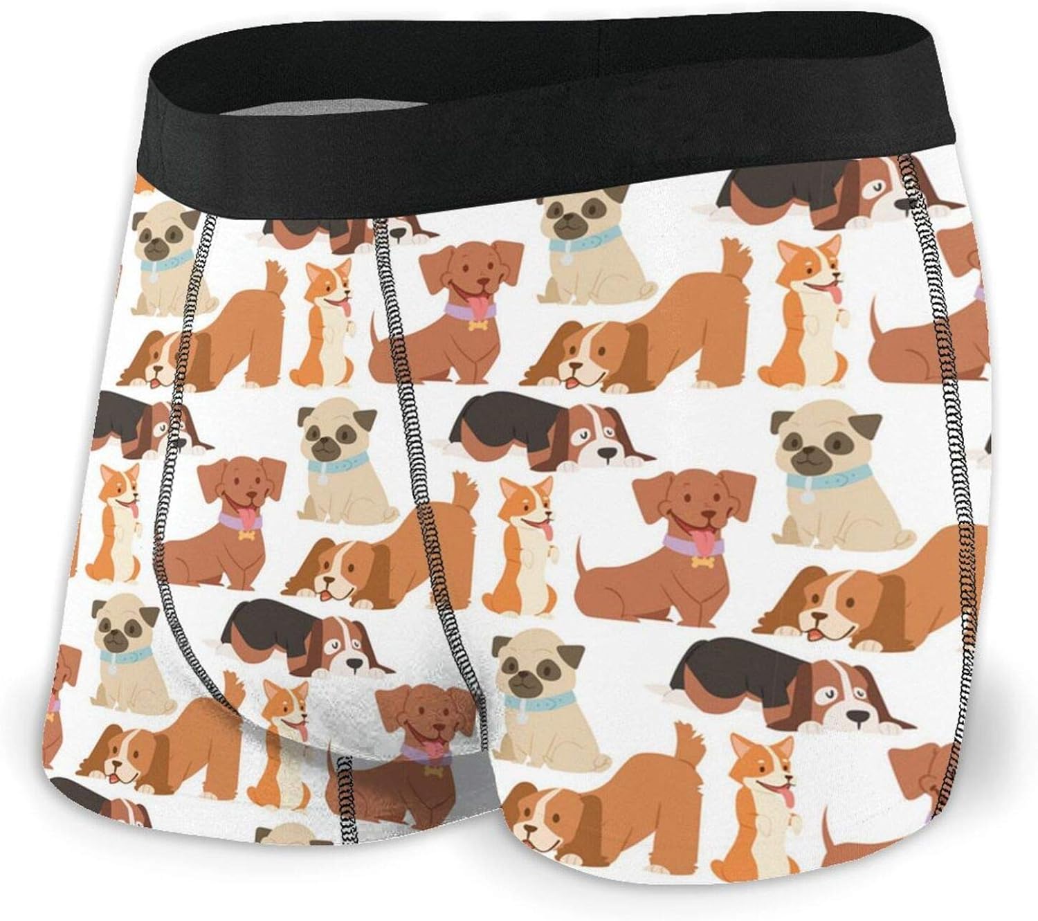 Puppy Cute Playing Dogs Men'S Breathable Stretch Boxer