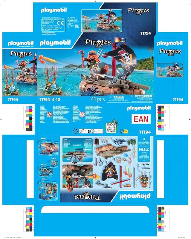 | Pirates | Schatzbergung auf Piratenfloß | Piratenspielzeug | Piratenfigur | Spielzeug für Kinder ab 4 Jahren | 71794
