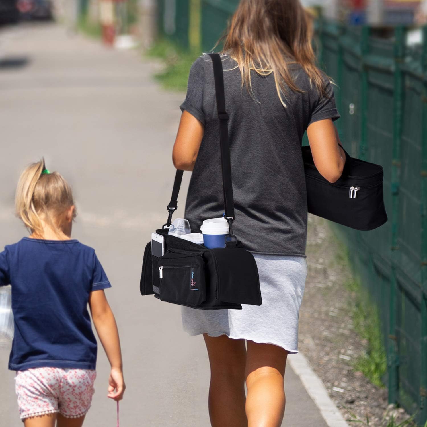 Momcozy 2-IN-1 Stroller Organizer With Insulated Cup Holders & Insulated Baby Bottle Bag / Breastmilk Cooler Bag, Fits for Stroller Like Uppababy, Baby Jogger, Britax, Bugaboo, BOB, Umbrella: Home Improvement