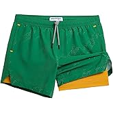 maamgic Mens Running Shorts with Compression Liner 5" Quick Dry Workout Shorts Anti-Chafe Gym Shorts 2 in 1 Athletic Shorts