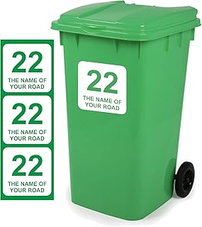 Mülltonnen-Aufkleber D1, personalisierbar mit Adresse, 18 x 18 cm, 3 Stück