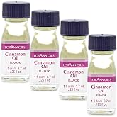 LorAnn Cinnamon Oil SS Flavor, 1 dram bottle (.0125 fl oz - 3.7ml) 4 Pack