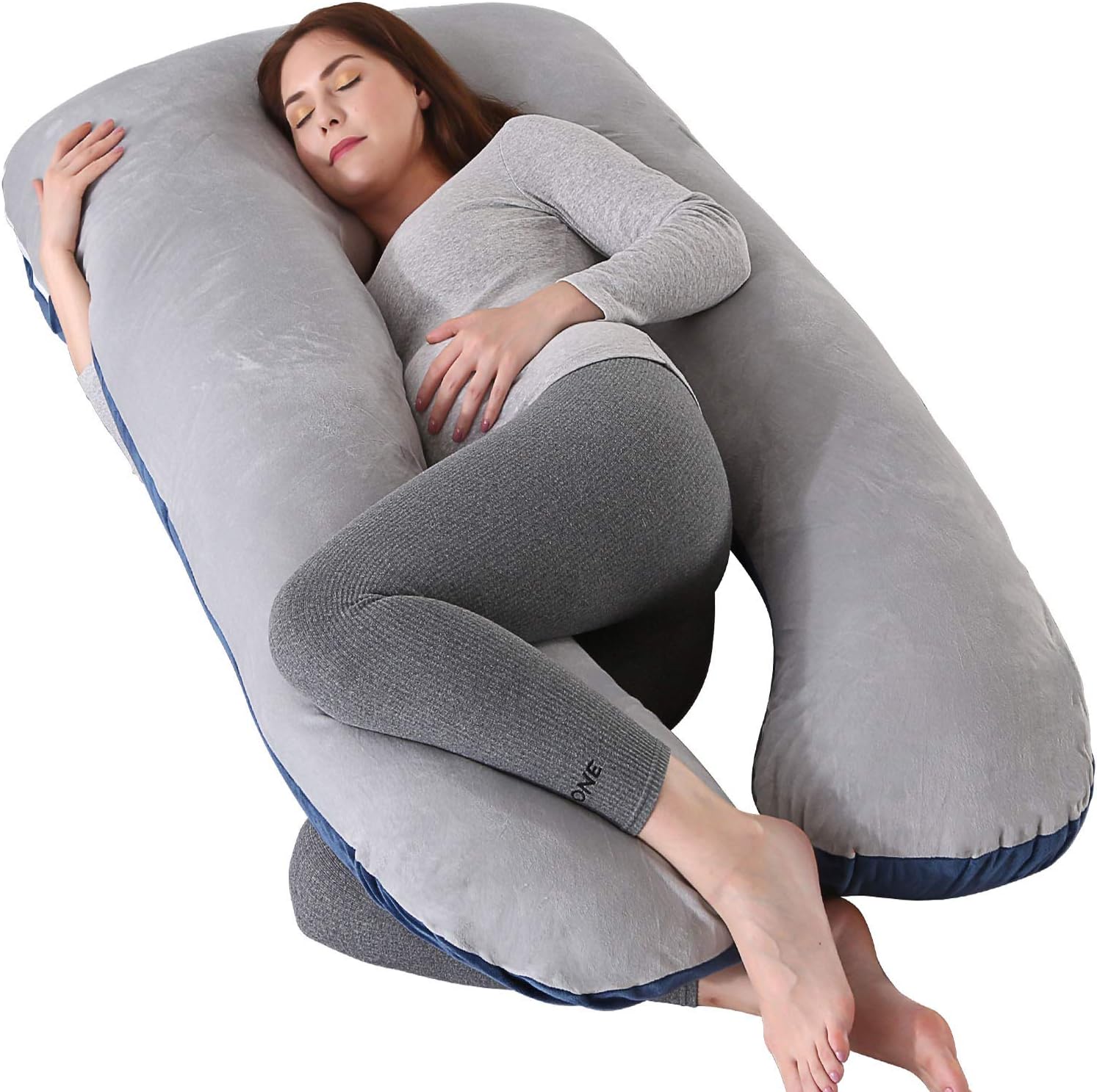 Amagoing 57 inches Pregnancy Pillow, U Shaped Maternity Full Body Pillow for Women with Hip, Leg, Back Pain, Washable Jersey Cover Included: Home & Kitchen