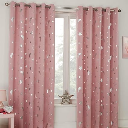 Dreamscene Galaxy Star Thermal Blackout Curtains Pair Of Eyelet