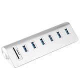 Cateck USB 3.0 6-Port Aluminum Hub with 2-Slot Card