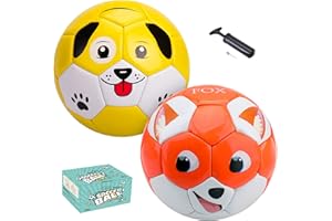 INPODAK Toddler Soccer Ball Size 2 for Kids Cartoon Ball Baby for Kids 2 3 4 5 Years Old Indoor Outdoor with Pump and Gift Box