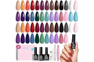 Beetles Gel Polish Urban Rhythm - Fall Winter Gel Nail Polish Set Burgundy Red Nude Brown Purple 25 Colors with 3Pcs Base Top Coat Nail Art DIY Salon Manicure UV LED Soak Of Gifts for Women Girls