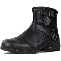 Amazon.com | OSSTONE Moto Boots for Men Fashion Zipper-up  display picture 1