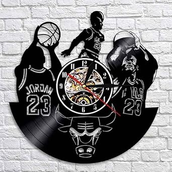 Vinilo Reloj de Pared decoración niño habitación Baloncesto Reloj ...