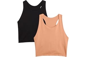 dELiA*s Girls' Training Bra - Longline Cami Bralette - Seamless Crop Top Undershirt with Bra Shelf: Dance, Sports (2 Pack)