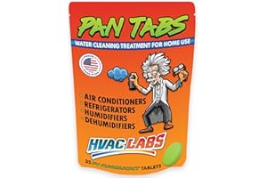 HVAC LABS Mad Tabs 35pcs Pan AC Drain Line Cleaner Condensate Neutralizer Tablets, Scum/Odor Water Damage Control, Air Conditioner Humidifier Treatment, Drain Pans Clean, Prevent Overflow, UV Glow, USA Made