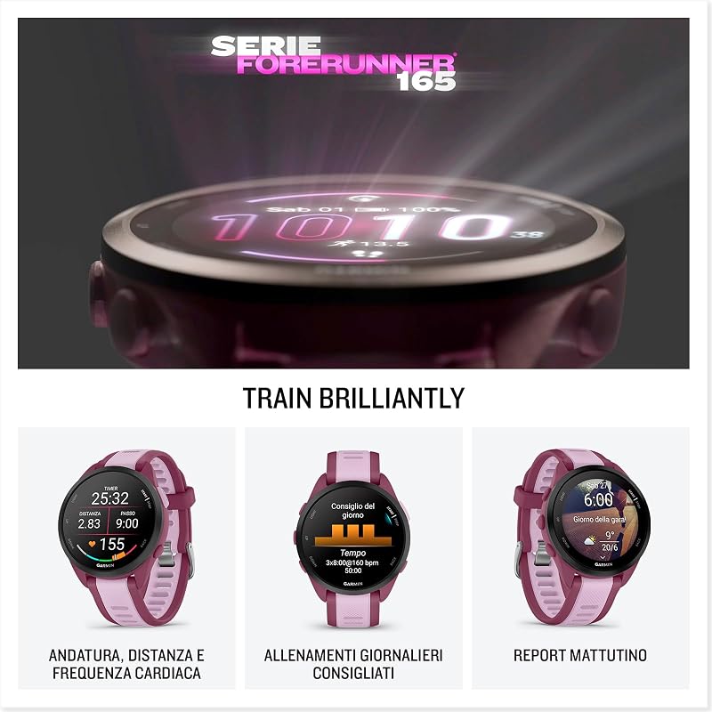 Forerunner 165 Music, 43mm, Smartwatch GPS per la Corsa, Black