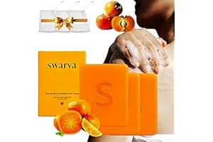 3PCS Swarva Persimmon Soap for Old People Smell Persimmon Soap for Body Odor Handmade Natural Moisturizing Soaps for Face And