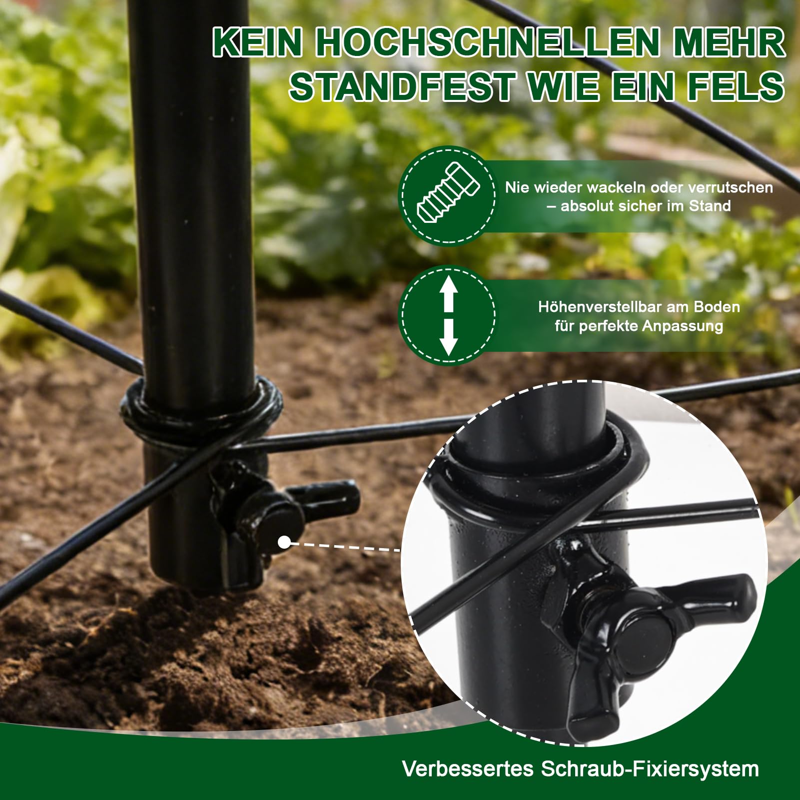 Rankhilfer Metall Rankhilfe Garten für Kletterpflanzen, 40-180cm Verstellbarer Höhe Pflanzen Rankhilfe für Gemüse Blumen Rebe Unterstützung, Boden mit Befestigung