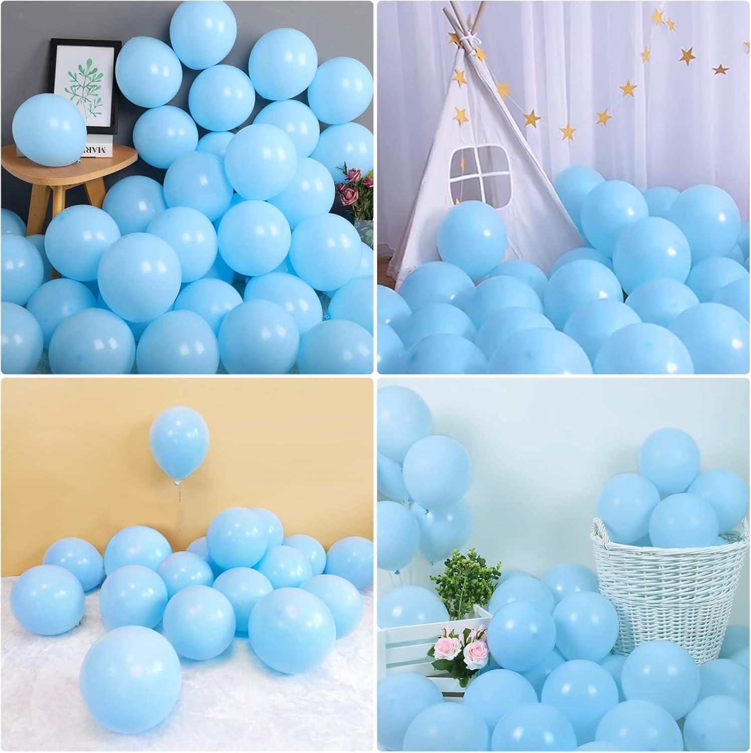 Unisun 12 inch Blue Pastel Balloons, 20 pack Blue Macaron Latex Cream Balloons, Party Balloon Garland for Wedding Engagement Anniversary Baby Shower Birthday Decorations