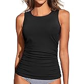 Tempt Me Women Tankini Top Only - High Neck Bathing Suit Tummy Control Swim Top 2025