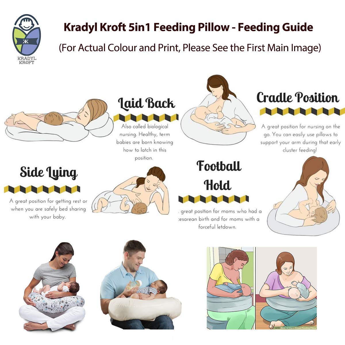 Buy Kradyl Kroft 5in1 Baby Feeding Pillow With Detachable Cover