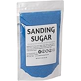 BLUE SANDING SUGAR CRYSTALS - Sparkly, Colorful, Edible, Sugar Crystals, Sprinkle Mix, for Baking, Dessert Decorating, Coctails, Drink Rimming Sugar, Perfect Topping, Gluten Free, Vegan, Nuts Free, Egg Free, Kosher, Made in USA, 15oz