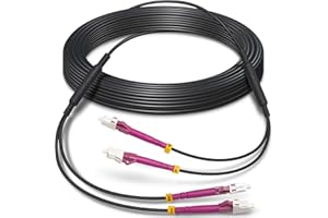 YUTIANHOME 100 Feet (30 Meters) Armored OM4 LC to LC Fiber Patch Cables, 10gb/40gb/100gb Multimode LC Fiber Optic Cable Indoor/Outdoor, Duplex MMF 50/125μm LC, LSZH Black OD-3.0mm, Length Options: 5m~500m