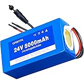 CFGOTA 24V Lithium Battery Pack & Smart Charger - 5000mAh for 24 Volt Power Wheels, Ride on Car, Kids Toys - Direct Replacement, Longer Run Time, Easy Install
