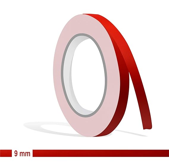 Siviwonder Zierstreifen rot matt in 9 mm Breite und 10 m Länge Aufkleber Folie für Auto Boot Jetski Modellbau Klebeband Dekor