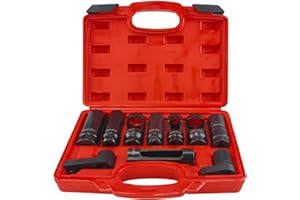 10 Piece Oxygen Sensor Socket Set Oxygen Sensor Removal Tool Set O2 Sensor Socket Set, Universal Oxygen Sensor